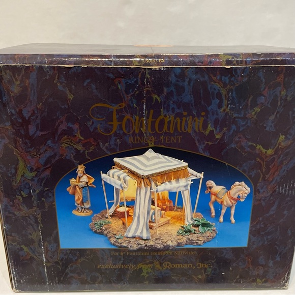 VTG 1997 Fontanini Nativity Village King’s Tent #50153 Italy w/Box Tested/Works - Picture 9 of 10